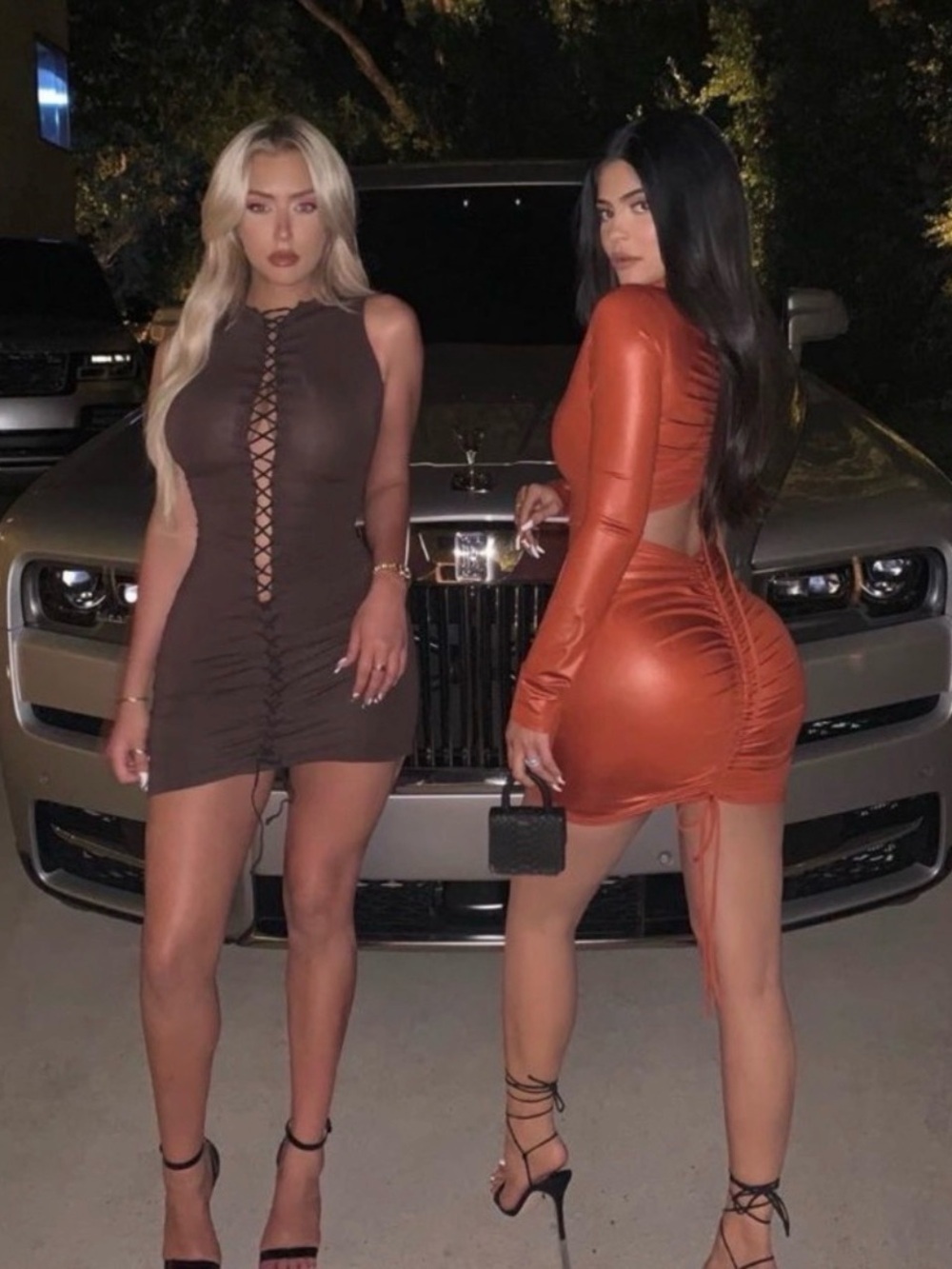 KIM SHUI Liquid Ruched Rust Made in Italy Seen On Kylie Jenner Size Medium VGUC
